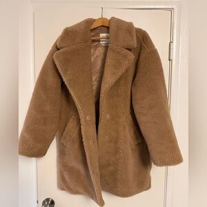 Abercrombie & Fitch Beige Teddy Coat